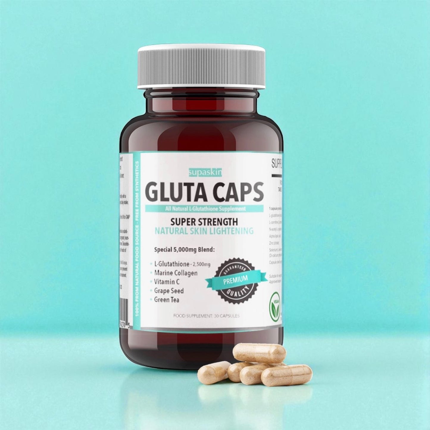Gluta Caps - Glutathione Skin Lightening Supplement 5,000mg Complex